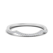 U Prong Curved Wedding Band